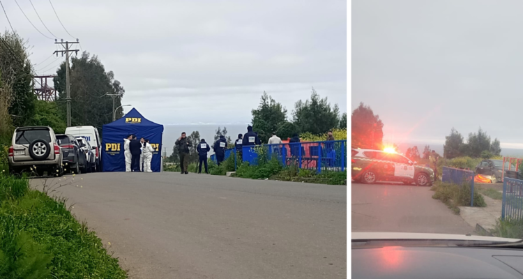 Sitio del suceso de tiroteo ocurrido en Lota