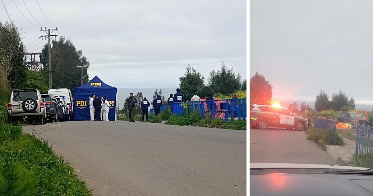 Sitio del suceso de tiroteo ocurrido en Lota