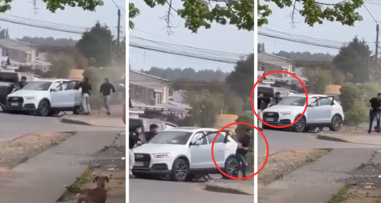 Video capta momento exacto en que PDI balea a sujeto que intentó atropellar a detectives en Mulchén