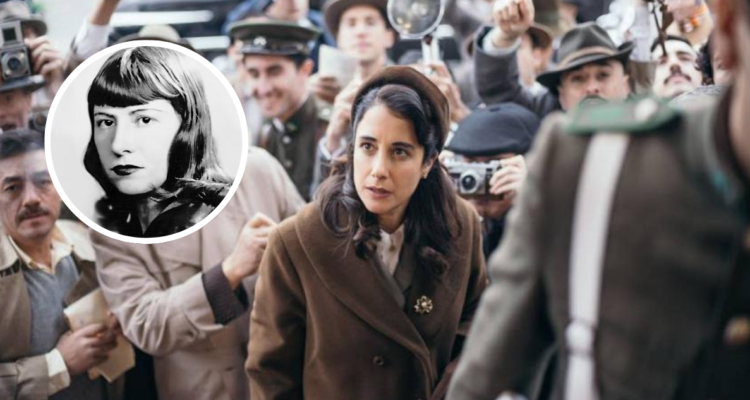 Eliza Zulueta en “El lugar de la otra” y fotografía de María Luisa Bombal en referencia a historia real de la película