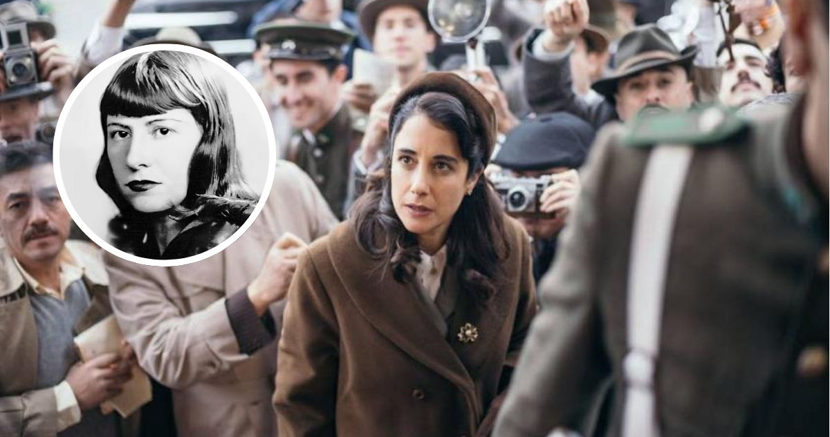 Eliza Zulueta en “El lugar de la otra” y fotografía de María Luisa Bombal en referencia a historia real de la película