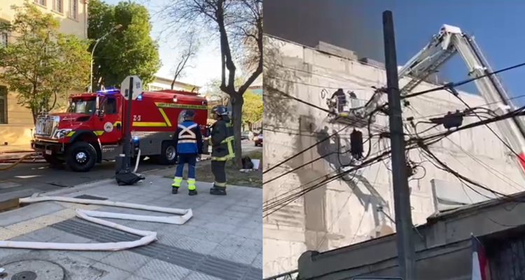Gran incendio en bodega de Santiago sigue activo y deja al menos cuatro bomberos lesionados
