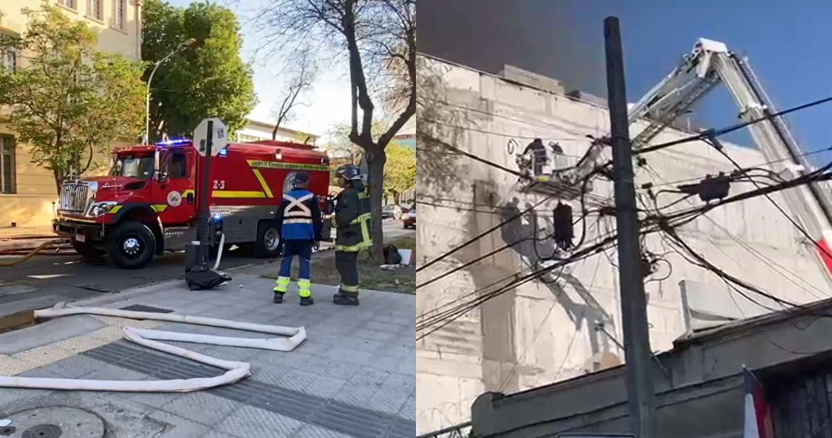 Gran incendio en bodega de Santiago sigue activo y deja al menos cuatro bomberos lesionados