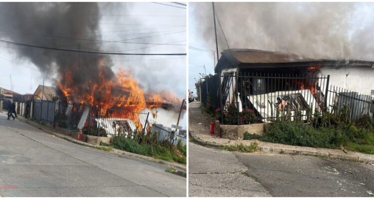 Incendio de vivienda en VIña del Mar