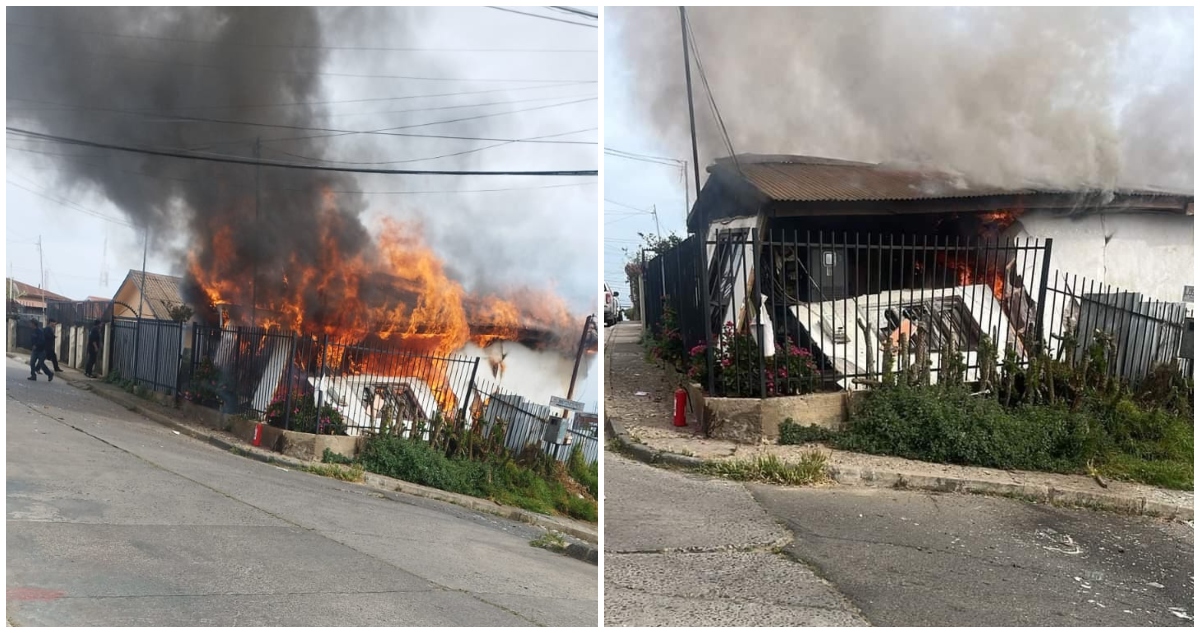 Incendio de vivienda en VIña del Mar
