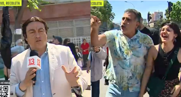 Héctor Saffie de Canal 13 y adherente de Daniel Jadue en altercados en elecciones