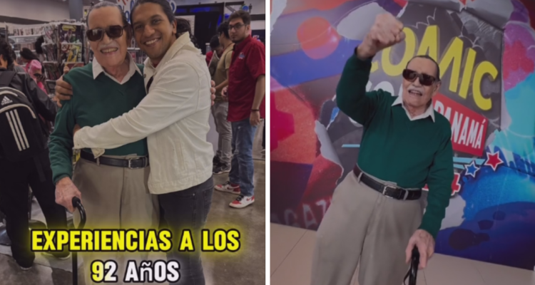Joven disfrazó a su papá de 92 años como Stan Lee y lo llevó a Comic Con de Panamá