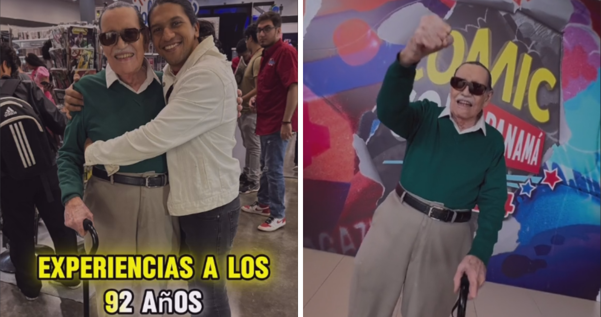 Joven disfrazó a su papá de 92 años como Stan Lee y lo llevó a Comic Con de Panamá