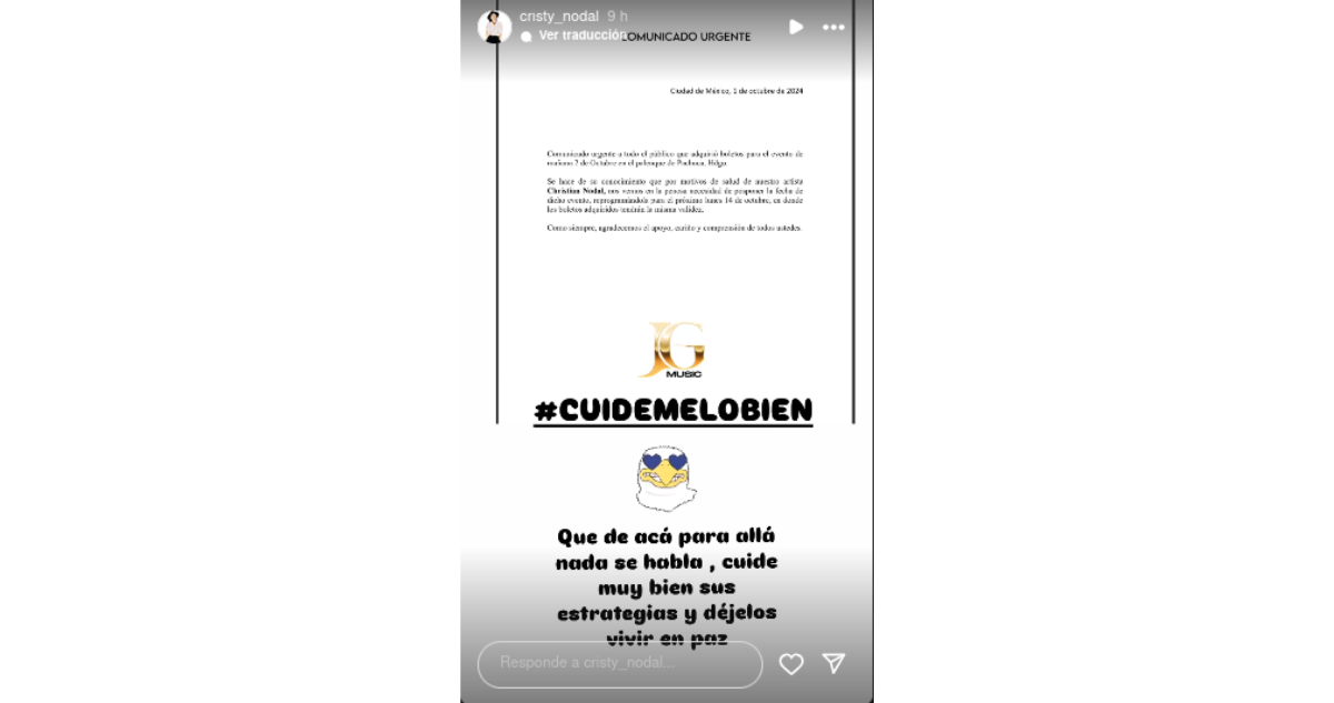 Publicación de madre de Christian Nodal en Instagram