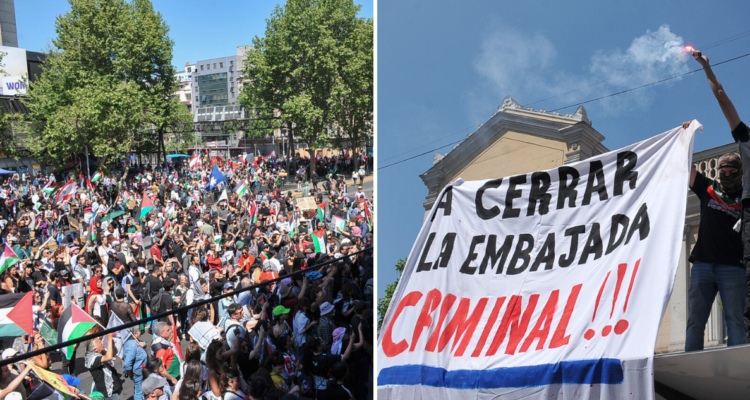 Miles de personas marcharon en Santiago por causa Palestina piden a Boric cortar relación con Israel
