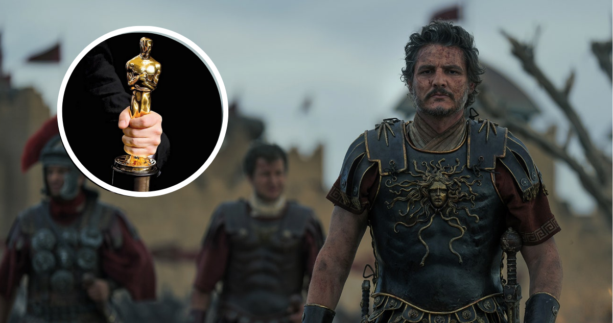 Fotografía de Pedro Pascal en Gladiador 2 y de premio Óscar