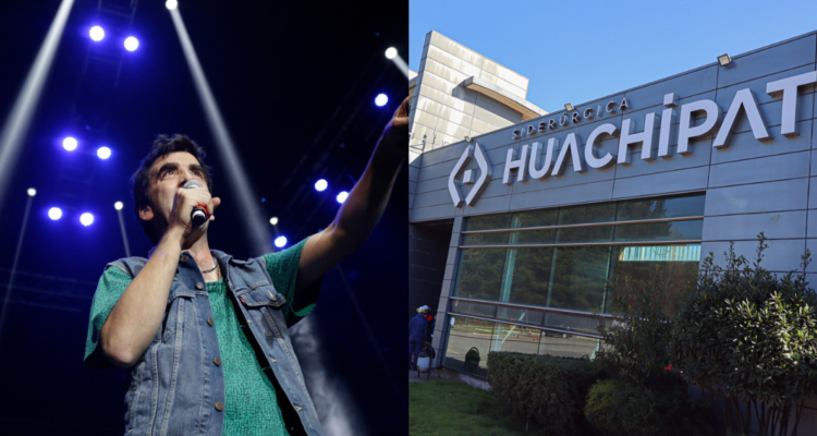 Pedro Piedra y frontis de Siderúrgica Huachipato