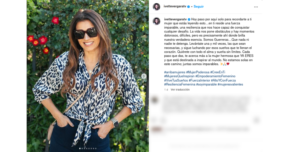 Publicación de Ivette Vergara previo a su salida de TVN