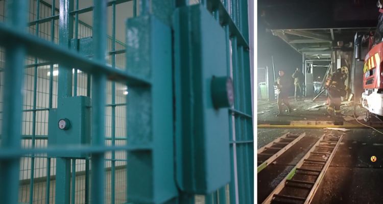 Interior de cárcel por prisión preventiva de integhrantes de banda que robaron cajero en Paillaco