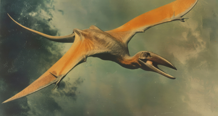 Ilustración de pterosaurios en referencia a que desarrollaron pies para ser gigantes y terrestres