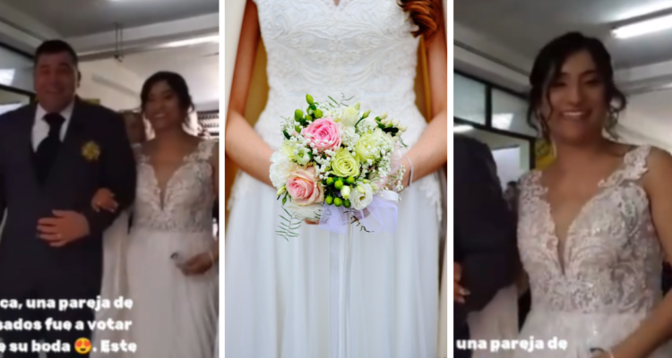 ¡Que vivan los novios!: pareja se casó e inmediatamente fue a votar en Villarrica