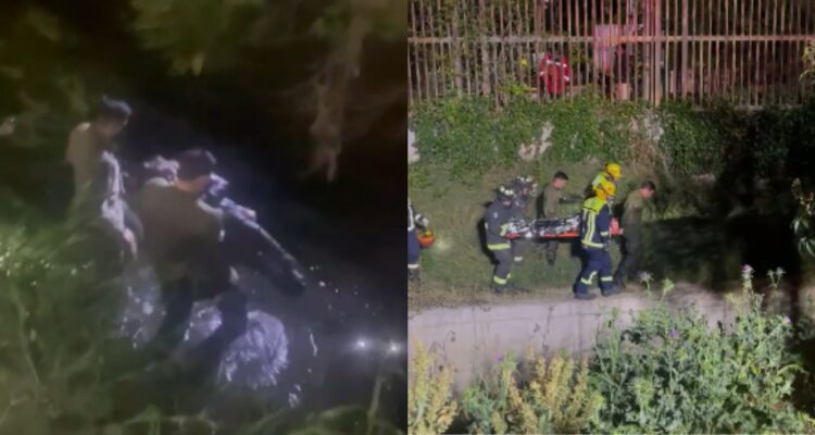 Rescatan a mujer desde canal Santa Clara en Huechuraba: mantenía signos de hipotermia