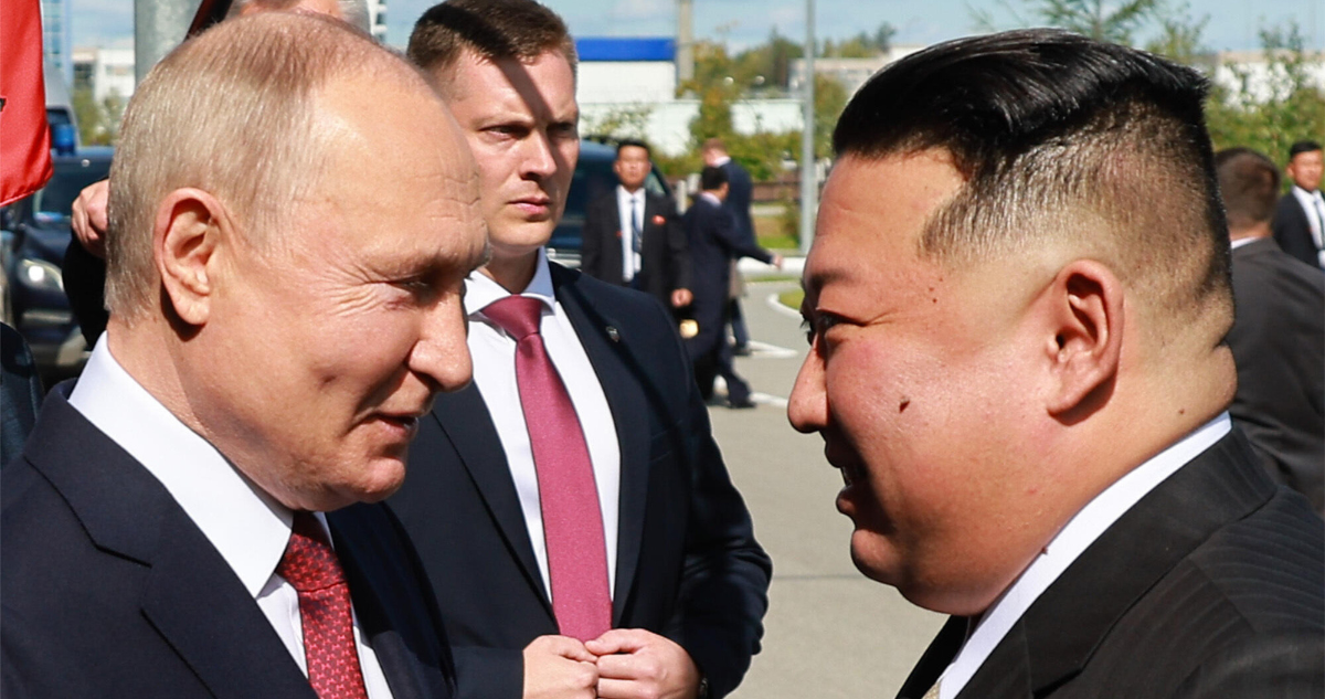 Vladimir Putin y Kim Jong-un en septiembre de 2023