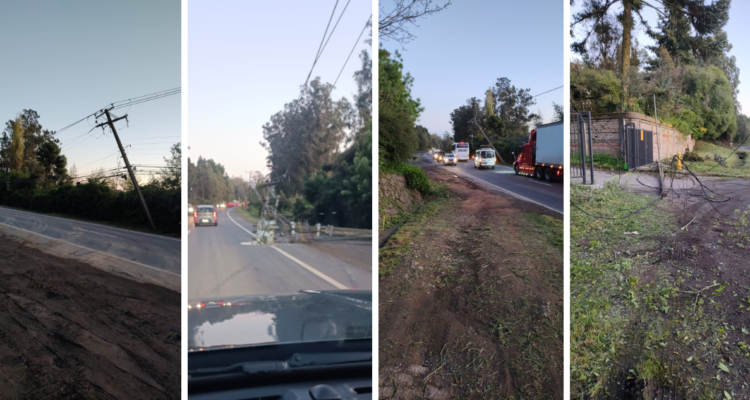 Imágenes por caída de postes en la Ruta de la Madera