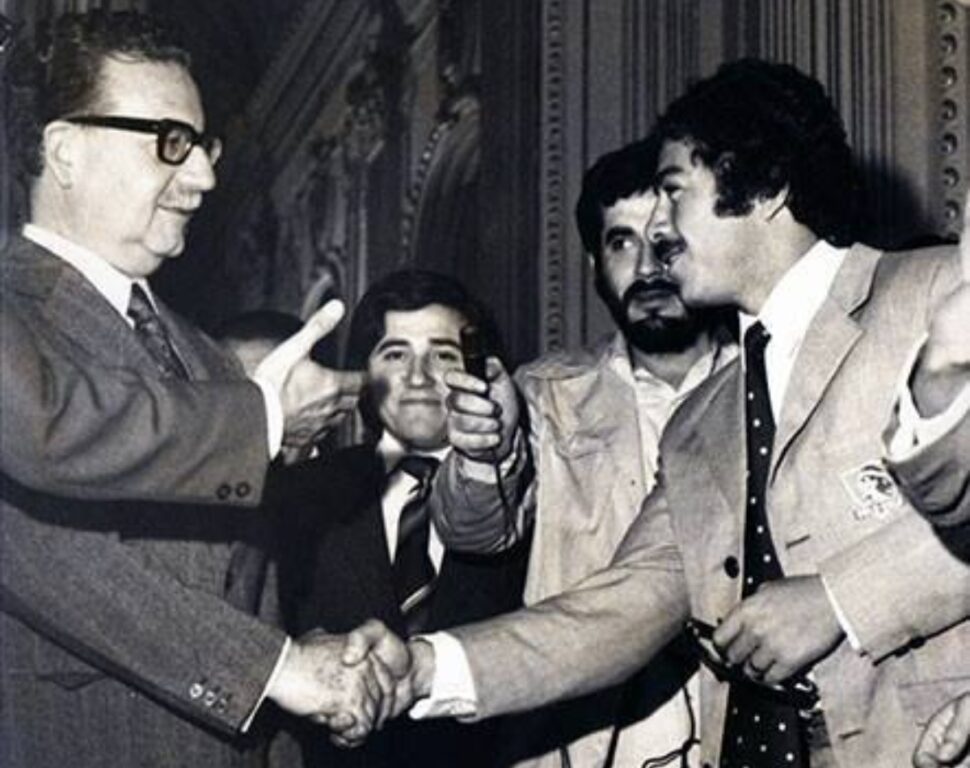 Salvador Allende y Carlos Caszely