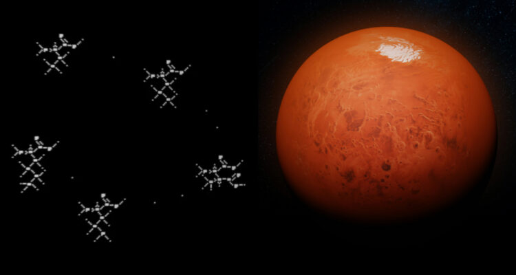 Imagen de la señal extraterrestre decodificada y una foto de Marte