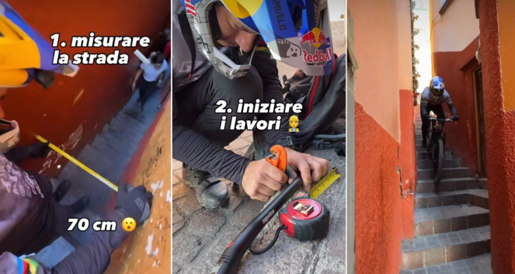 Tomás Slavik sorprende cortando su manubrio para circular por Genova en la nueva versión del Red Bull Cerro Abajo.