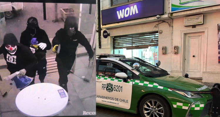 Sujetos asaltaron sucursal de WOM en Coronel con máscaras y armas de fuego