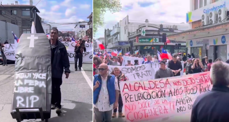 Valdivia: comerciantes de ferias libres marchan ante eventual reubicación de sus puestos de trabajo