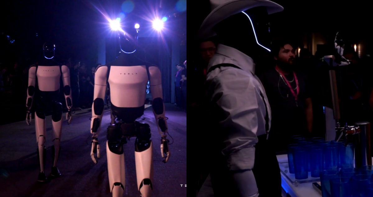 Tesla Bots en presentación de Elon Musk