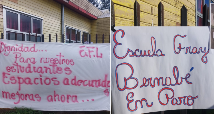 Inician paro indefinido en escuela de Mariquina: apoderados acusan graves falencias estructurales