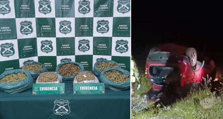 Conductor es detenido por tráfico de drogas en Valparaíso: volcó tras intentar huir de carabineros