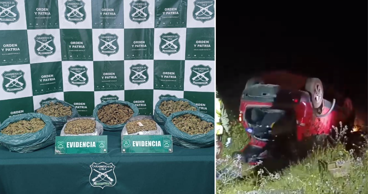 Conductor es detenido por tráfico de drogas en Valparaíso: volcó tras intentar huir de carabineros