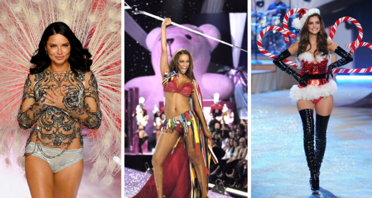 Adriana Lima, Tyra Banks y Barbara Palvin en el Victoria Secret Fashion Show