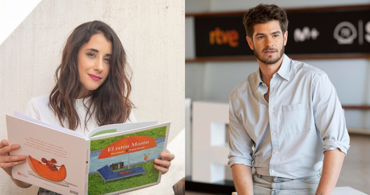Elisa Zulueta (izquierda) y Andrew Garfield (derecha) en referencia a desafortunado encuentro