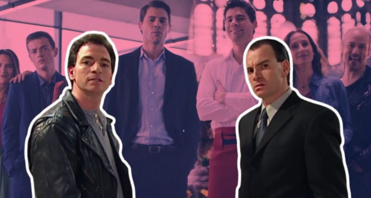 Poster de “Nueva Amores de Mercado” y de Peyuco con Rodolfo en versión original de la teleserie, Amores de Mercado