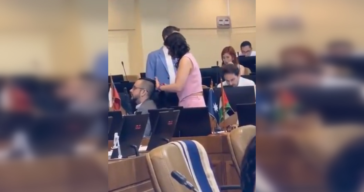 Video muestra a diputada Ñanco peinando a Andrés Giordano en plena sesión de la Cámara
