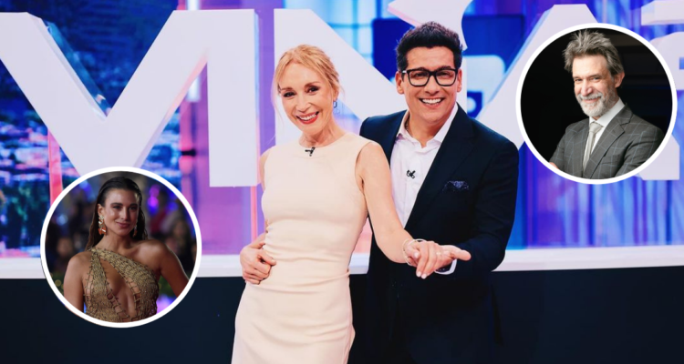 Karen Doggenweiler junto a Rafael Araneda además de co-animadores de Viña 2025