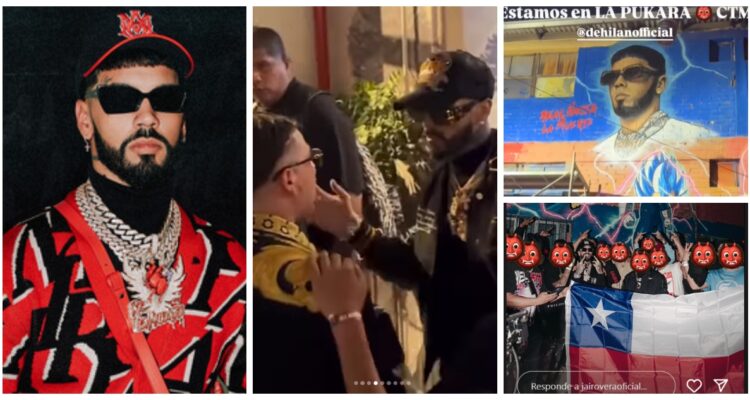 Anuel AA apareció en la villa Pucará de Quilicura con Pablo Chill-E y Jairo Vera