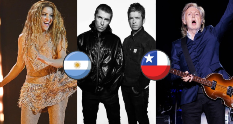 Shakira, Oasis y Paul McCartney ofrecen conciertos a precios más bajos en Chile que Argentina.