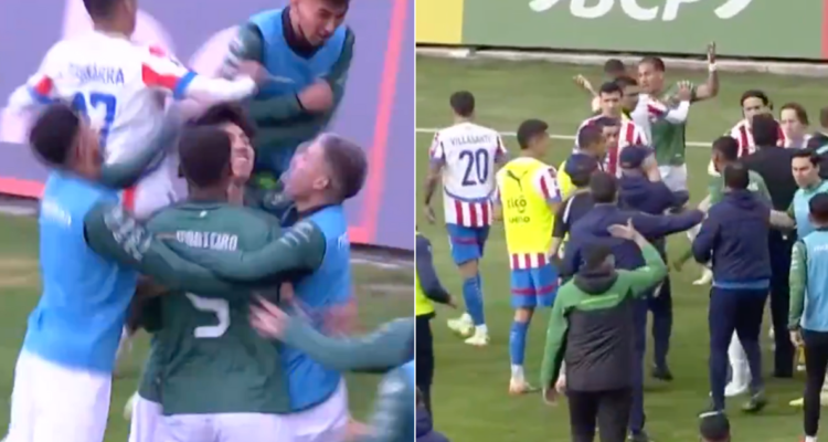 Jugador paraguayo agrede a suplente de Bolivia tras gritarle gol de ’La Verde’ en la cara