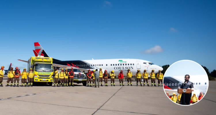 Presidente Boric recibe el nuevo avión súper tanker en Concón