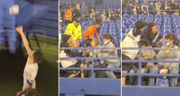 Bouzat regaló camiseta a niño hincha de Vélez y mujer se la quitó: la devolvió tras ola de insultos