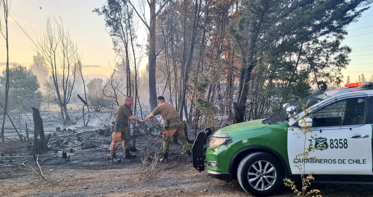 Incendio forestal en Yungay