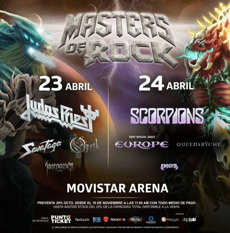 Masters of Rock libera cartel con Judas Priest, Scorpions y Europe, entre otros