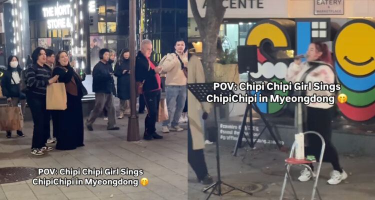 Christell cantando en Corea del Sur