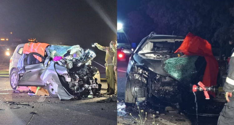 Tragedia en la Ruta del Itata: cinco muertos y tres heridos deja colisión frontal