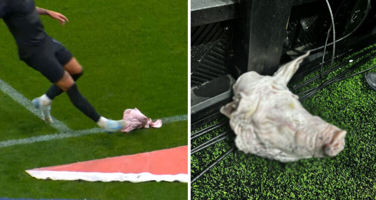 Hinchas de Corinthians arrojaron cabeza de cerdo en clásico contra Palmeiras.