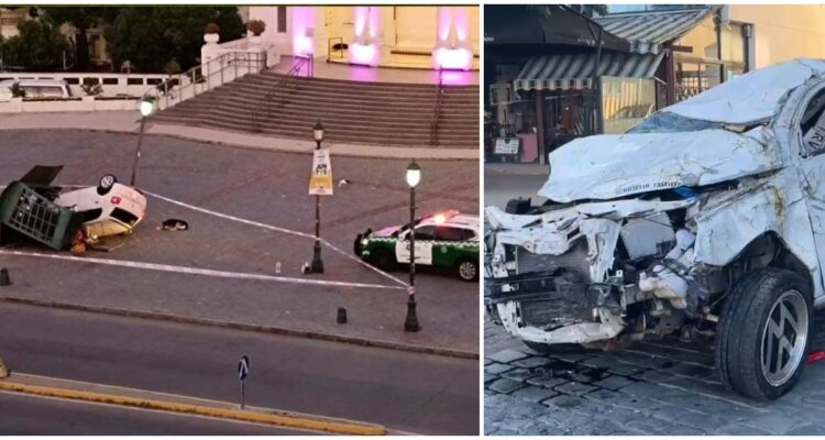 Conductor ebrio choque de caseta y cartel publicitario y luego volcó al exterior del casino de Viña del Mar