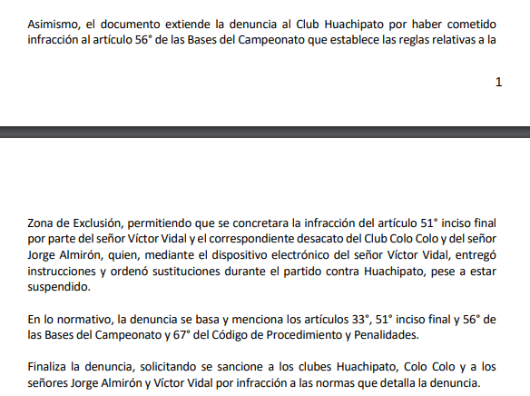 El fallo del Tribunal de Disciplina y la mención a Huachipato