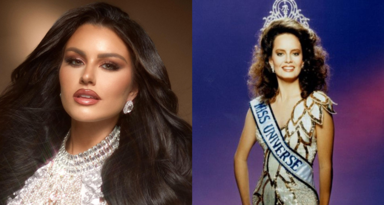 Emilia Dides y Cecilia Bolocco en referencia a Miss Universo 2024